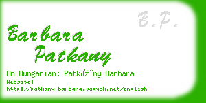 barbara patkany business card